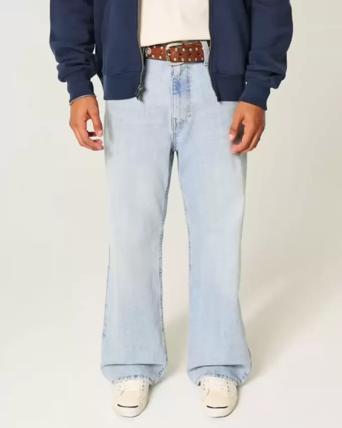 Jeans larghi bootcut lavaggio chiaro