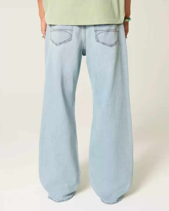 Jeans larghi bootcut lavaggio chiaro