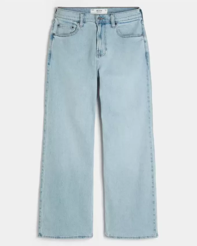 Jeans larghi bootcut lavaggio chiaro