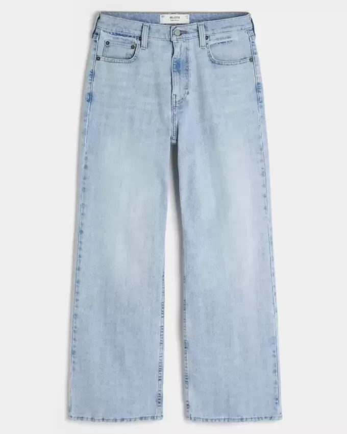 Jeans larghi bootcut lavaggio chiaro