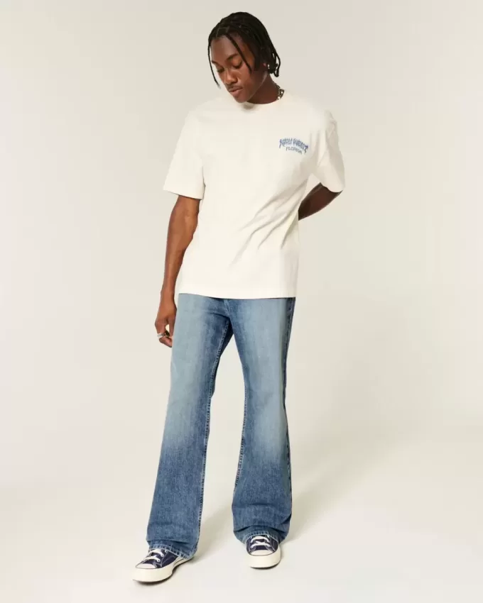 Jeans larghi bootcut lavaggio medio