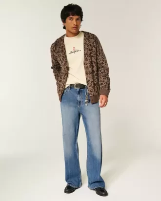 Jeans larghi bootcut lavaggio medio
