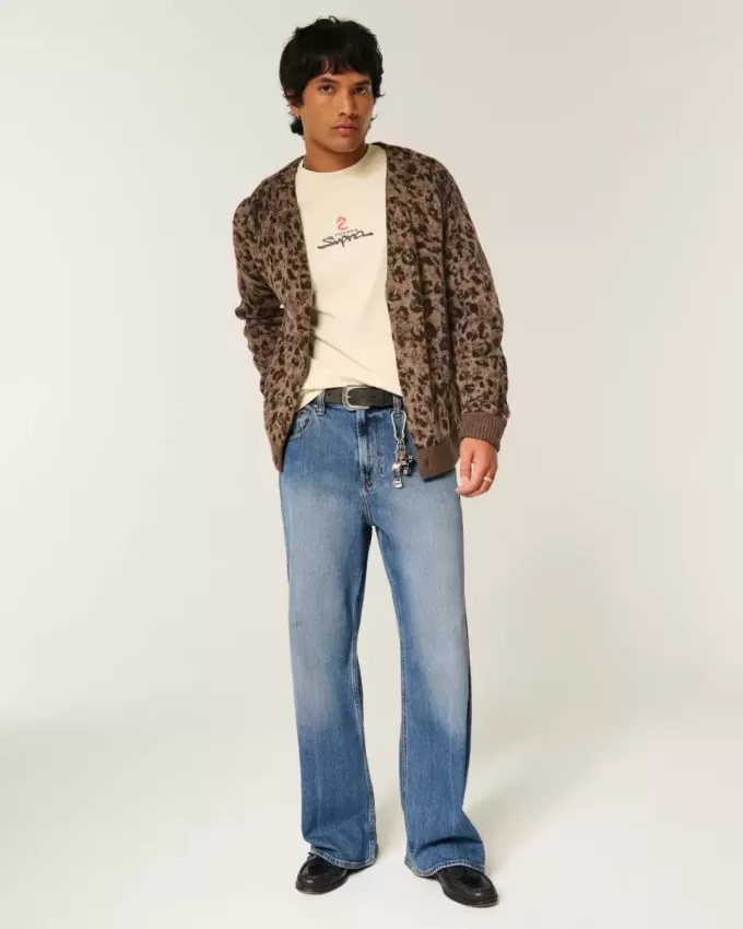 Jeans larghi bootcut lavaggio medio