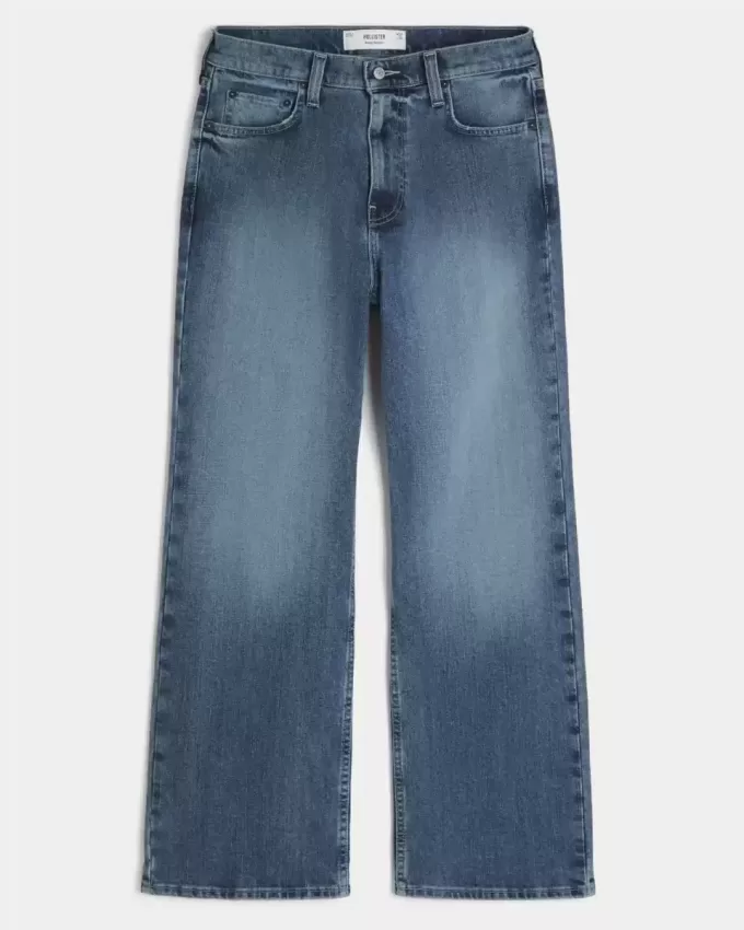 Jeans larghi bootcut lavaggio medio