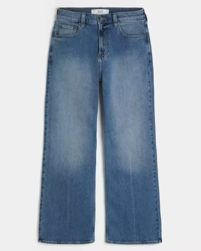 Jeans larghi bootcut lavaggio medio