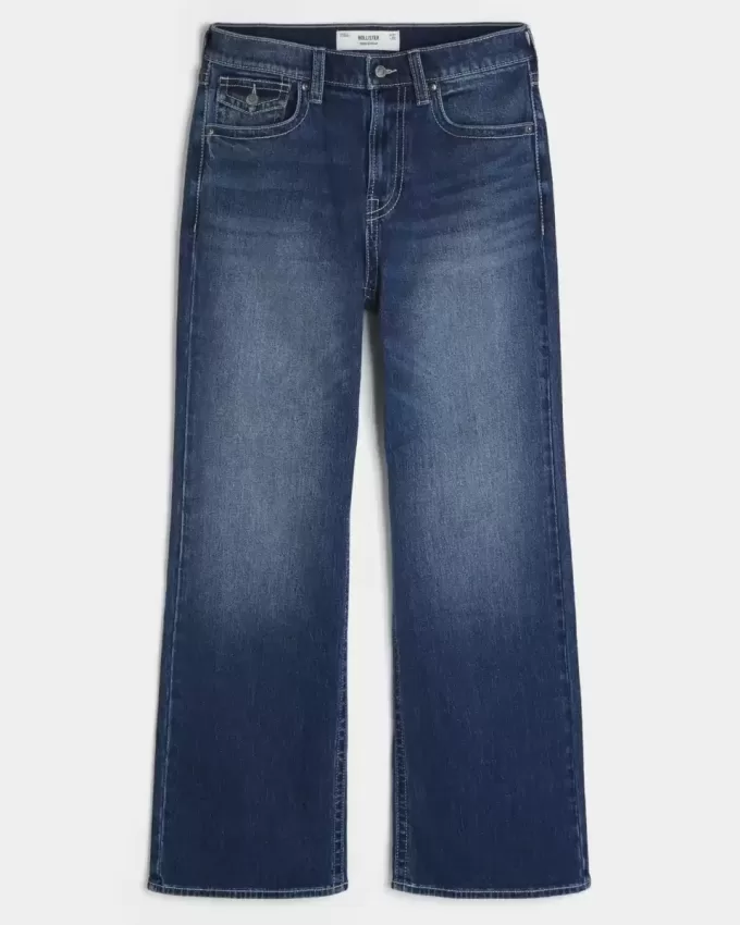 Jeans larghi bootcut lavaggio scuro