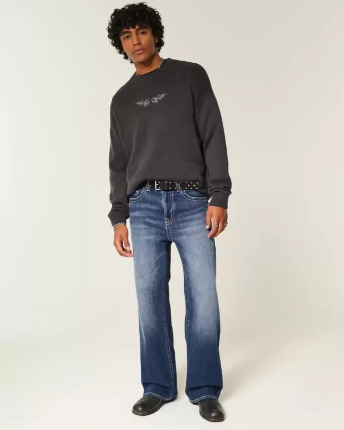 Jeans larghi bootcut lavaggio scuro
