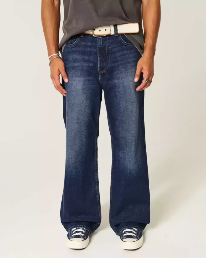 Jeans larghi bootcut lavaggio scuro