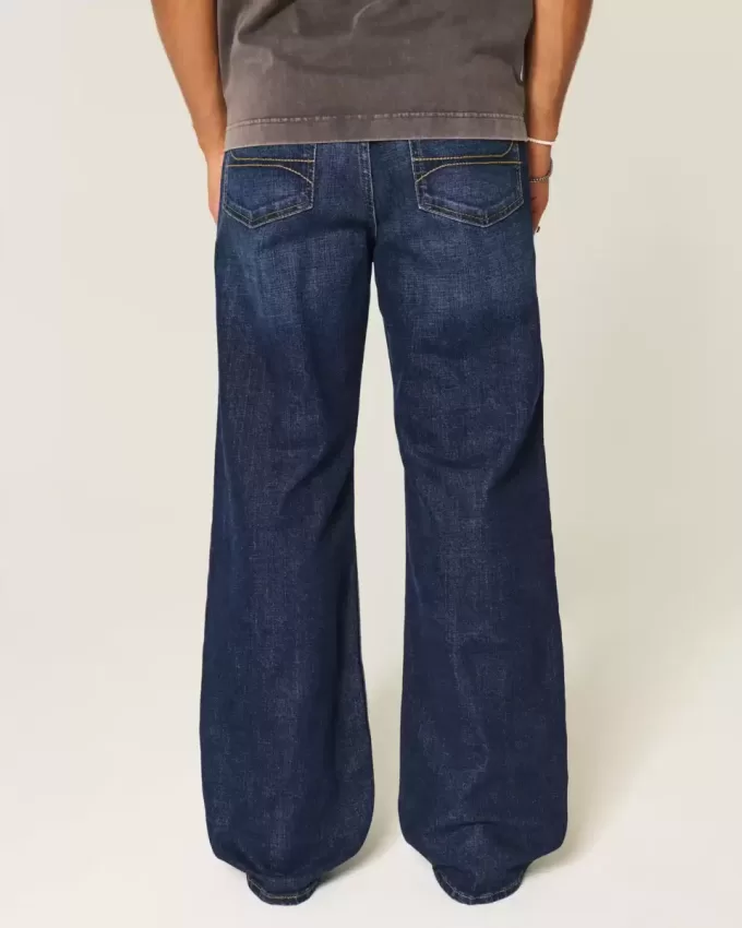 Jeans larghi bootcut lavaggio scuro