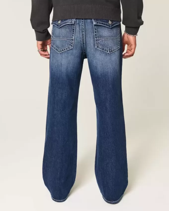 Jeans larghi bootcut lavaggio scuro