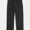 Jeans larghi borchiati neri lavati
