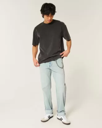 Jeans larghi con grafica Downforce Racing Light Wash