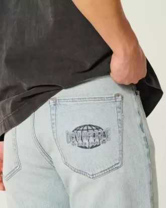 Jeans larghi con grafica Downforce Racing Light Wash