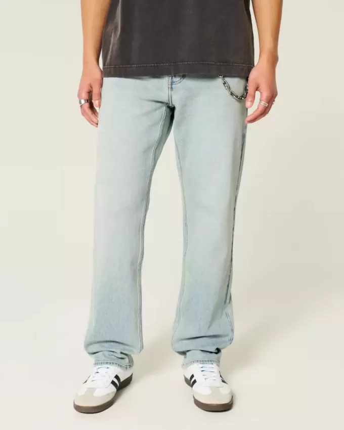 Jeans larghi con grafica Downforce Racing Light Wash