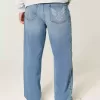 Jeans larghi con grafica Eagle e lavaggio medio
