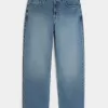 Jeans larghi con grafica Eagle e lavaggio medio