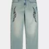 Jeans larghi con grafica lavaggio chiaro