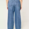 Jeans larghi con lavaggio medio e vita media Curvy