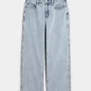 Jeans larghi con lavaggio medio e vita media Curvy