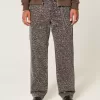 Jeans larghi con stampa leopardata