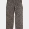 Jeans larghi con stampa leopardata
