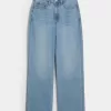 Jeans larghi Curvy a vita ultra alta e lavaggio medio