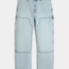 Jeans larghi da carpentiere con lavaggio chiaro