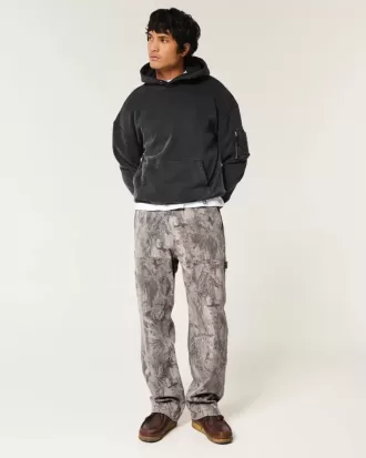 Jeans larghi da carpentiere mimetici