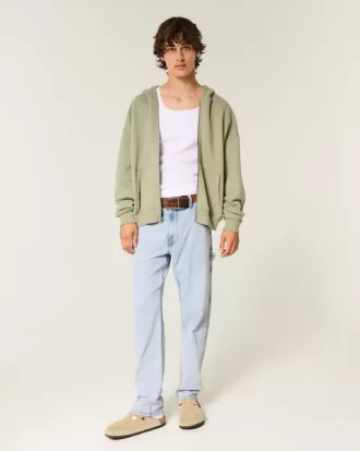Jeans larghi da pittore con lavaggio chiaro