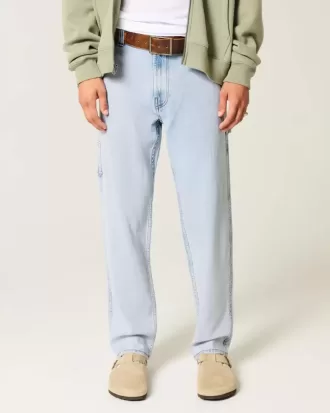 Jeans larghi da pittore con lavaggio chiaro