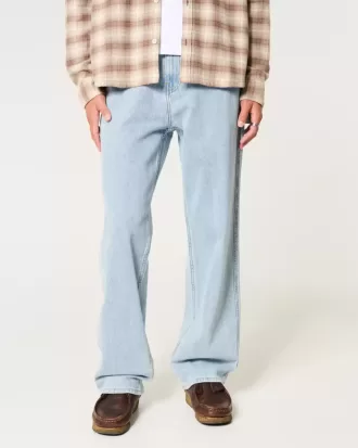 Jeans larghi da pittore con lavaggio chiaro