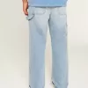Jeans larghi da pittore con lavaggio chiaro