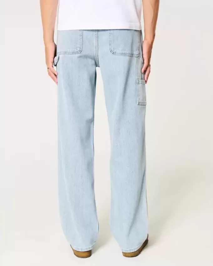 Jeans larghi da pittore con lavaggio chiaro
