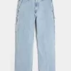 Jeans larghi da pittore con lavaggio chiaro