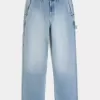Jeans larghi da pittore con lavaggio chiaro
