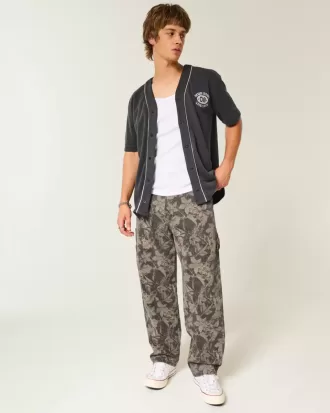 Jeans larghi da pittore stile skater mimetico
