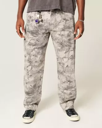 Jeans larghi da pittore stile skater mimetico