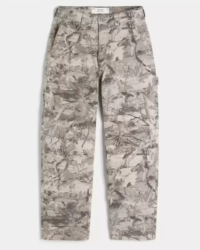 Jeans larghi da pittore stile skater mimetico