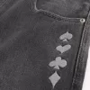 Jeans larghi da skater con grafica Joker e carte da gioco nere lavate