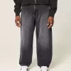 Jeans larghi da skater con logo grafico nero lavato