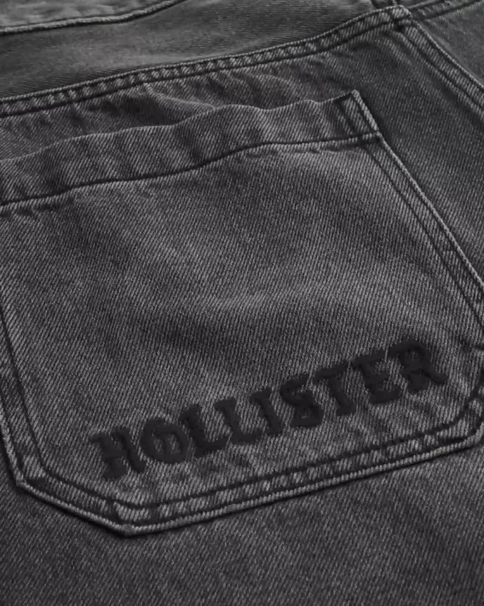 Jeans larghi da skater con logo grafico nero lavato
