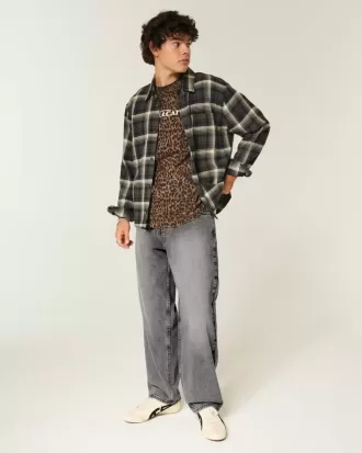 Jeans larghi da skater grigi lavati
