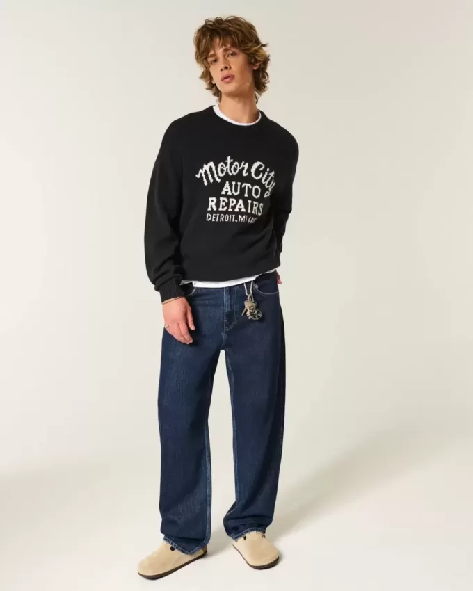 Jeans larghi da skater lavaggio scuro