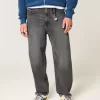 Jeans larghi da skater neri lavati