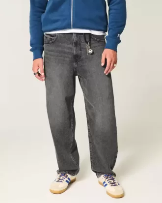 Jeans larghi da skater neri lavati