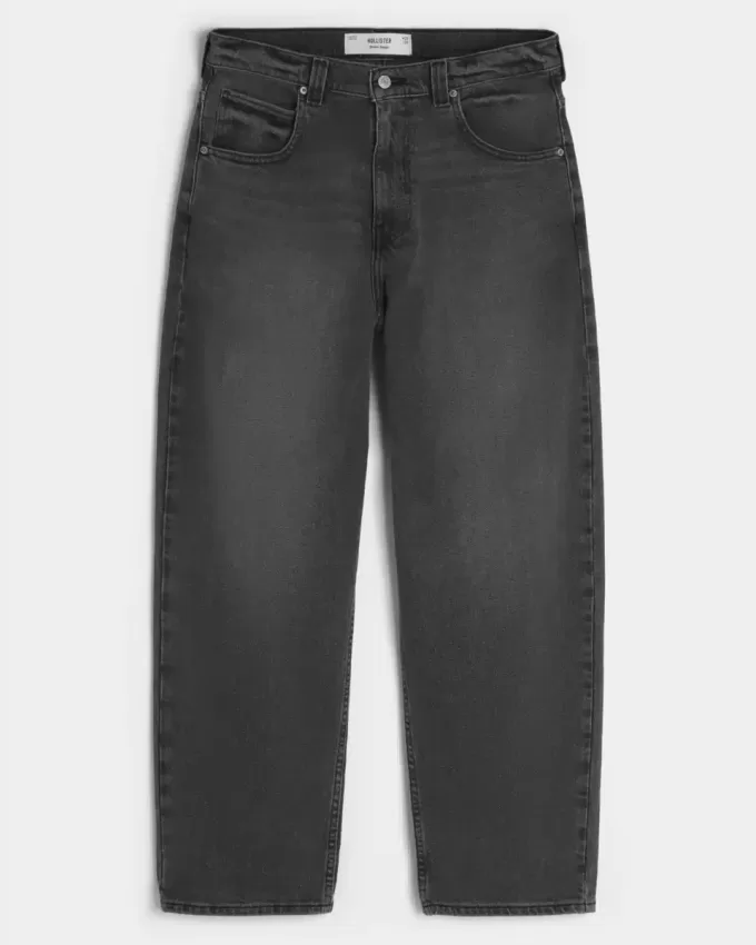 Jeans larghi da skater neri lavati