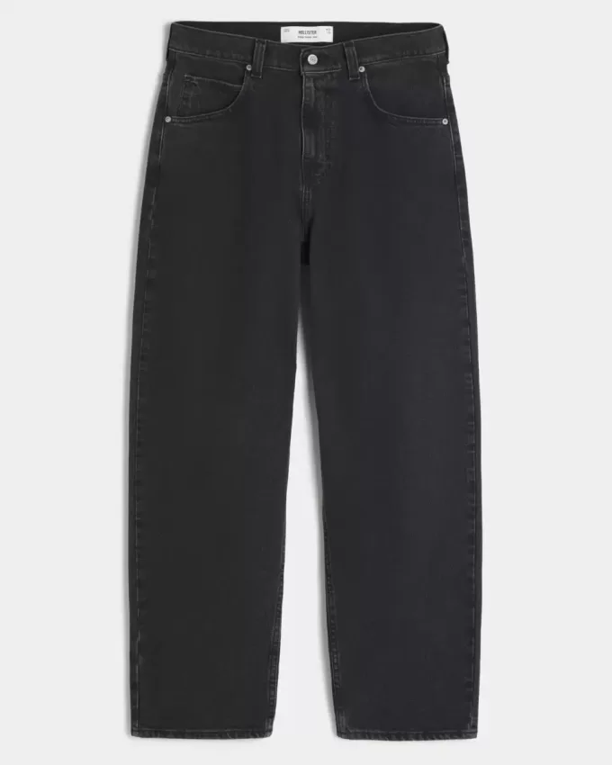 Jeans larghi da skater neri lavati