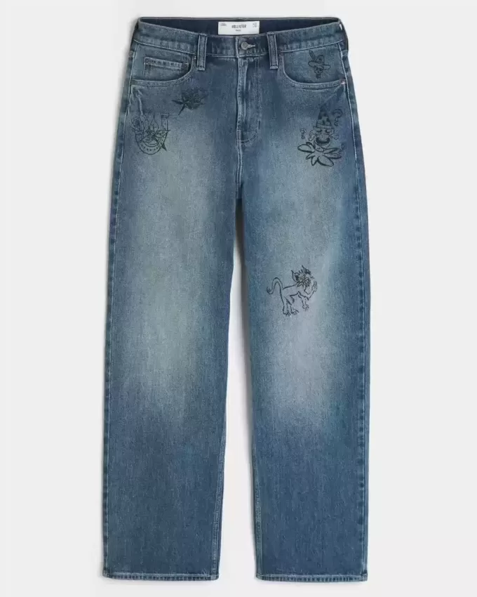 Jeans larghi Doodle lavaggio medio