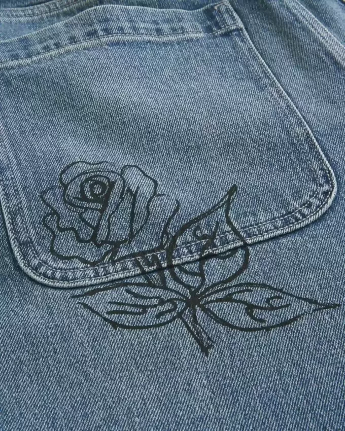 Jeans larghi Doodle lavaggio medio