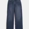Jeans larghi e a vita alta con lavaggio scuro